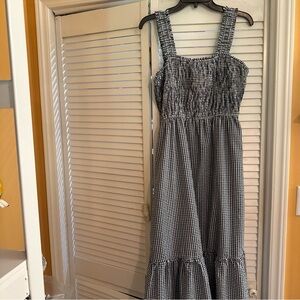 Skies Are Blue Navy and White Gingham Maxi Dress